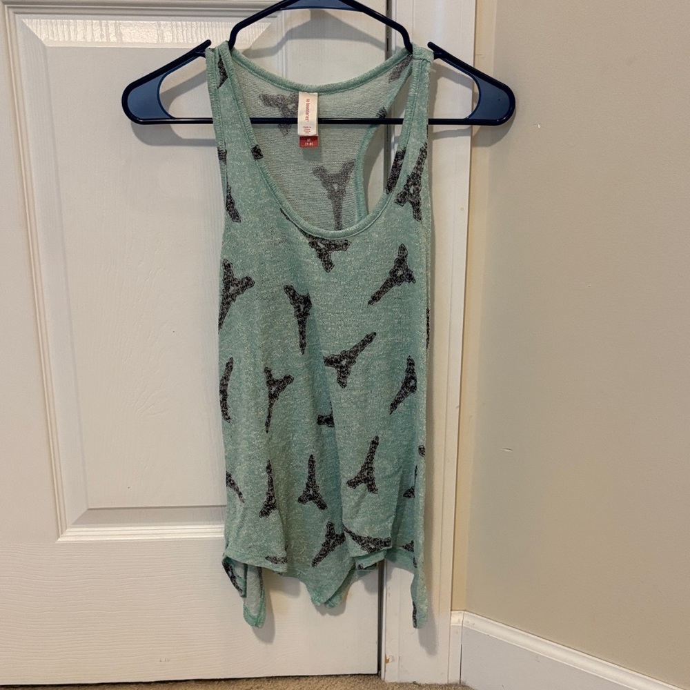No Boundaries Mint Green Eiffel Tower Tank Top